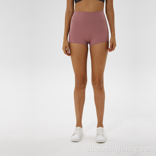 Emakumeak Gerri altuko Yoga Shorts Shorts